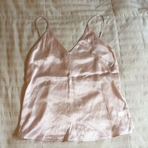 silky pale pink tank NWOT